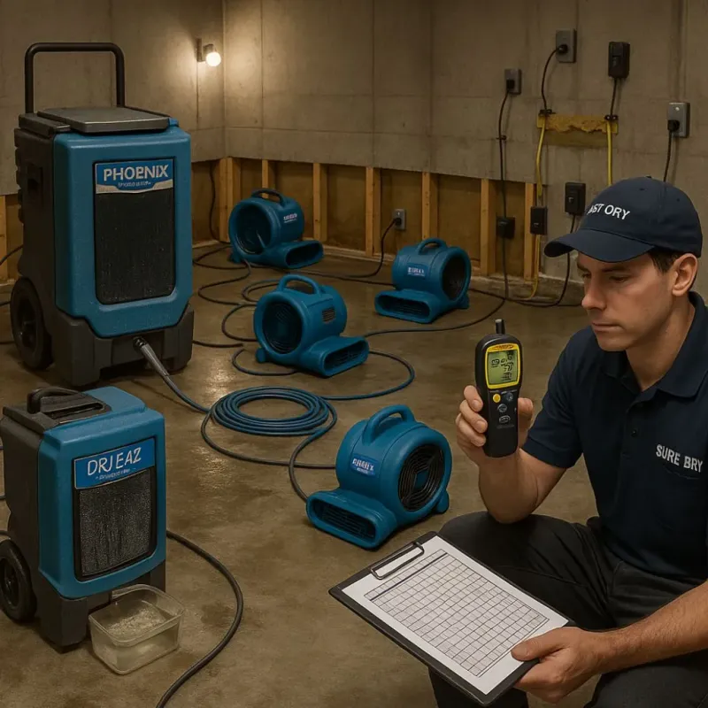 Structural Drying and Dehumidification process in Wickerham Manor-Fisher, PA